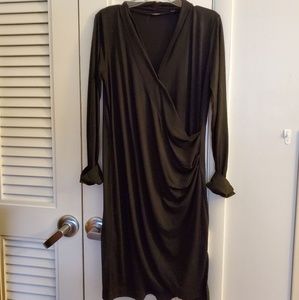 Black Kristy & Chloe Cotton Jersey Wrap-Look Dress